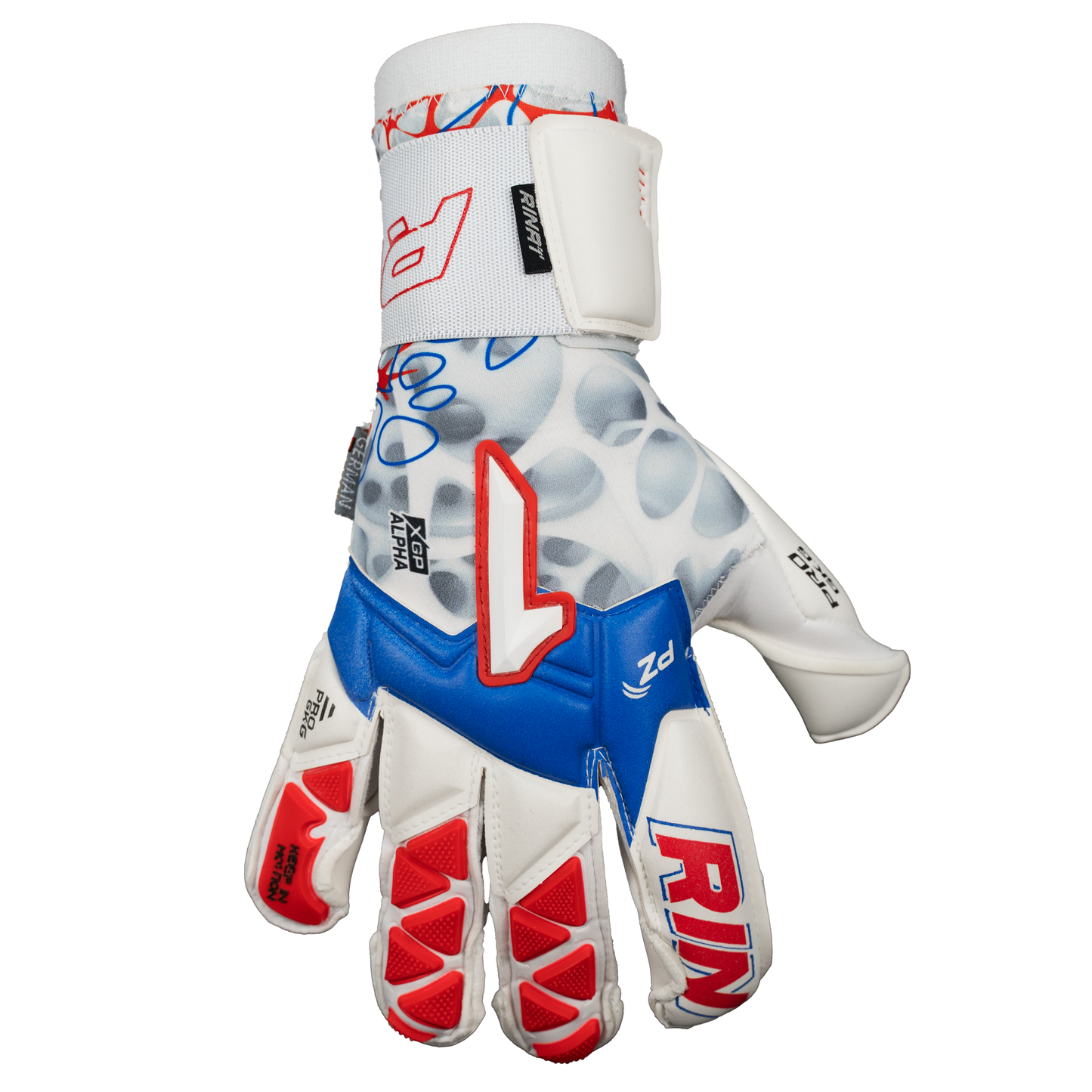 Rinat keepershandschoenen Xtreme Guard Dominius Premium Wit/Rood/Blauw